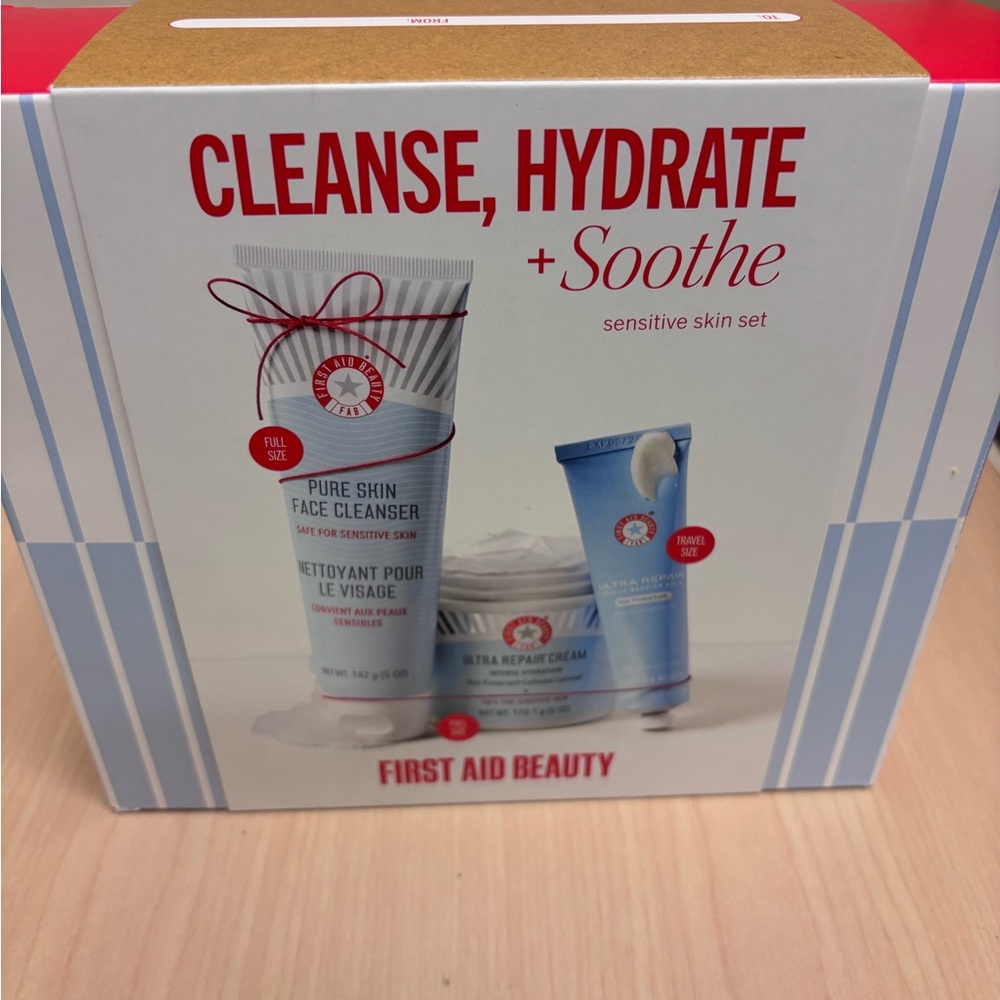 First Aid Beauty Cleanse, Hydrate + Soothe Set 3 piece skin care